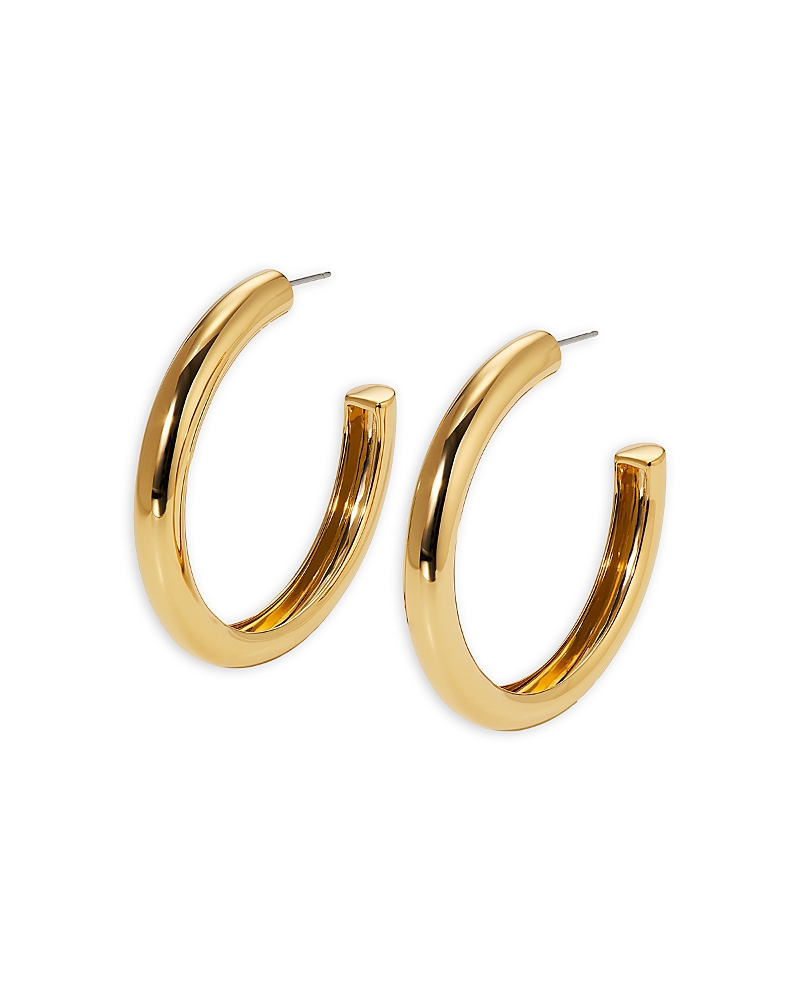 Shop Nadri Polished Large C Hoop Earrings In Gold