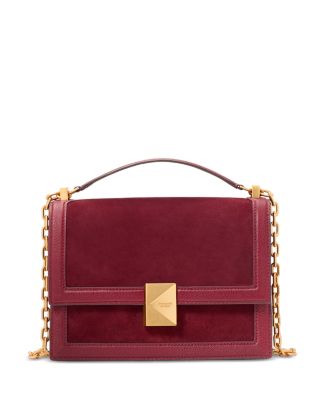 kate spade new york - Deco Pebbled Leather and Suede Small Chain Shoulder Bag