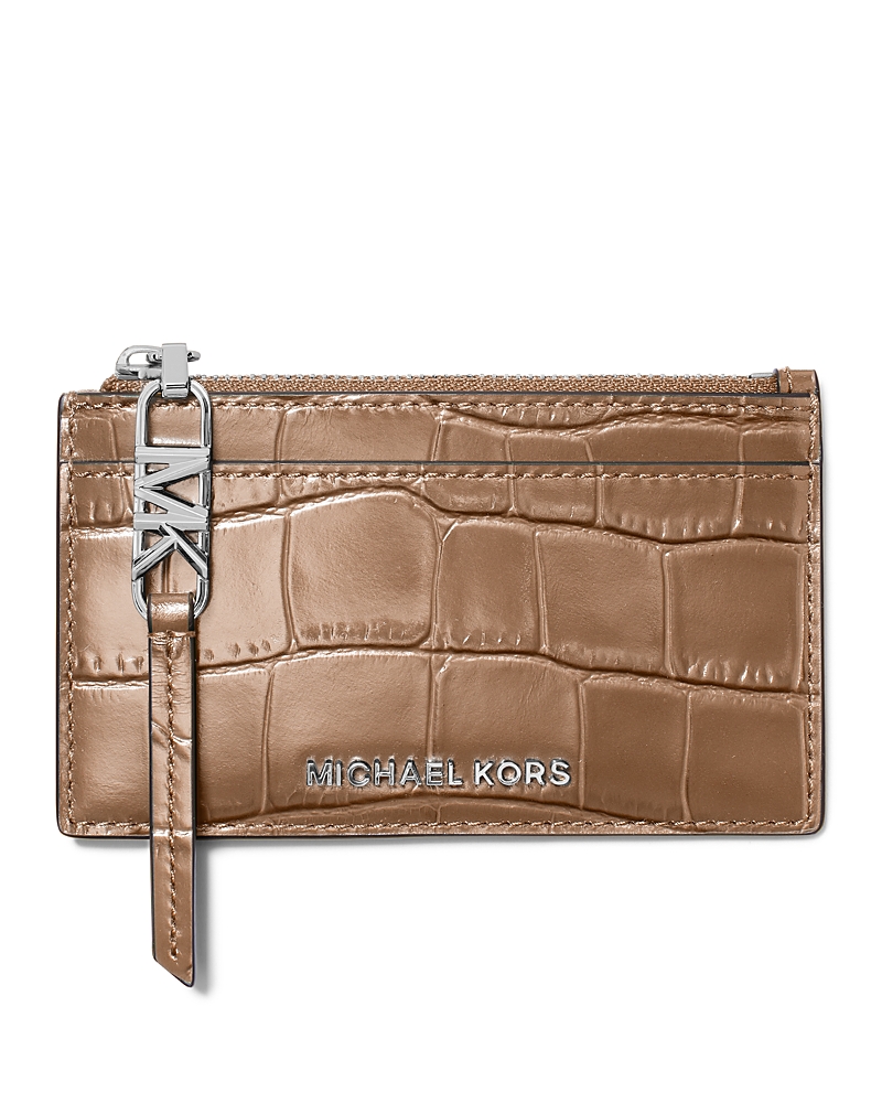 Michael Kors Michael Empire Small Zip Card Case In Driftwood