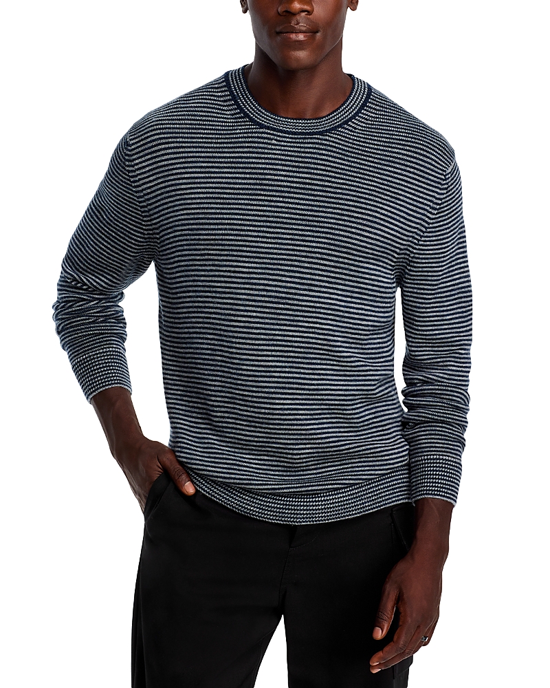 Alex Crane Campo Wool Crewneck Sweater In Indigo Lines