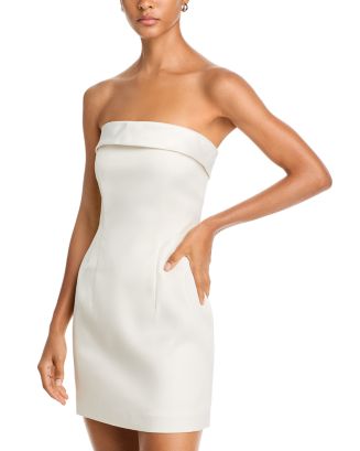 french connection blue strapless dress French Connection Maxime Strapless Midi Knit Dress - Summer White