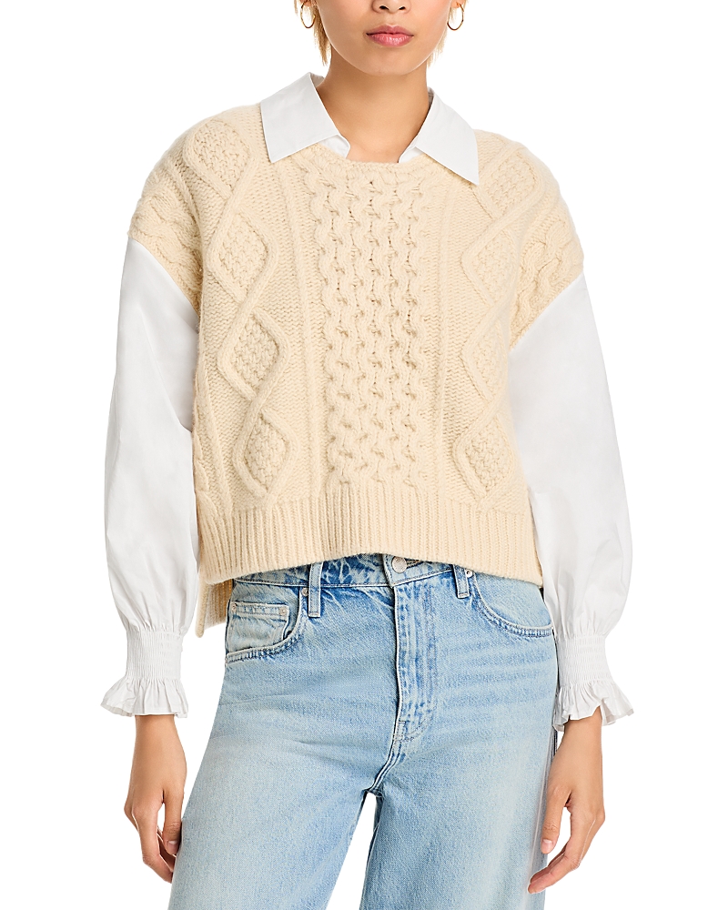 Sea Devana Mixed Media Sweater