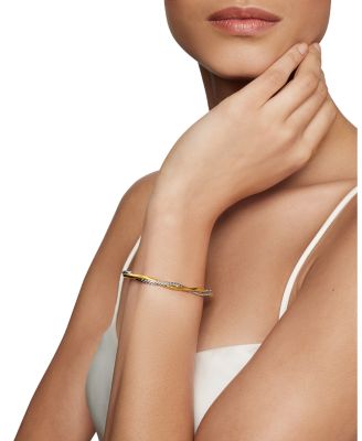 Petite Infinity Bracelet in Sterling Silver with 14K Yellow Gold