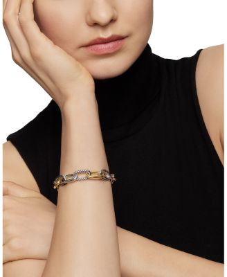 DY Madison&reg; Chain Bracelet in Sterling Silver with 18K Yellow Gold, 11mm