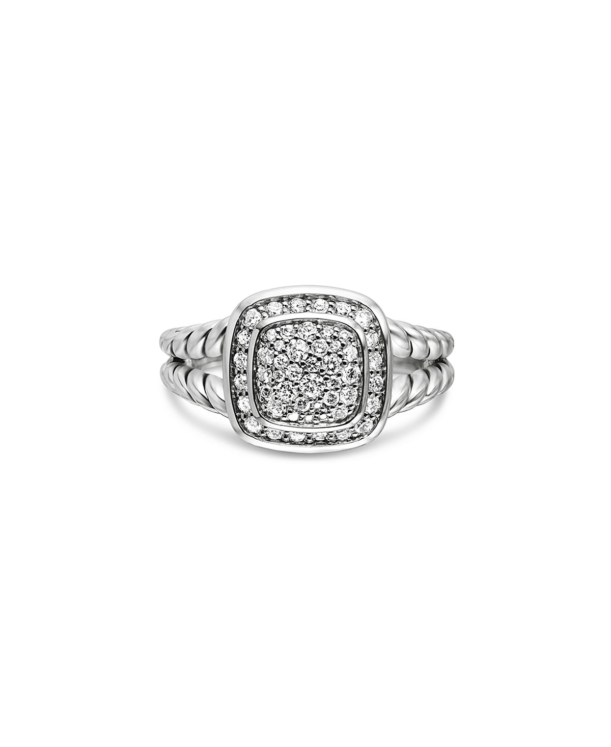 David Yurman Sterling Silver Petite Albion Diamond Pave Ring
