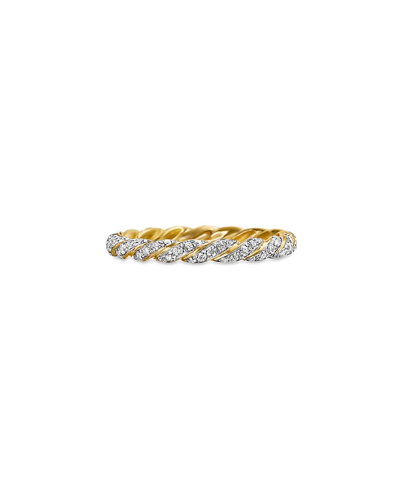 David Yurman Paveflex Ring with Diamonds in 18K Gold