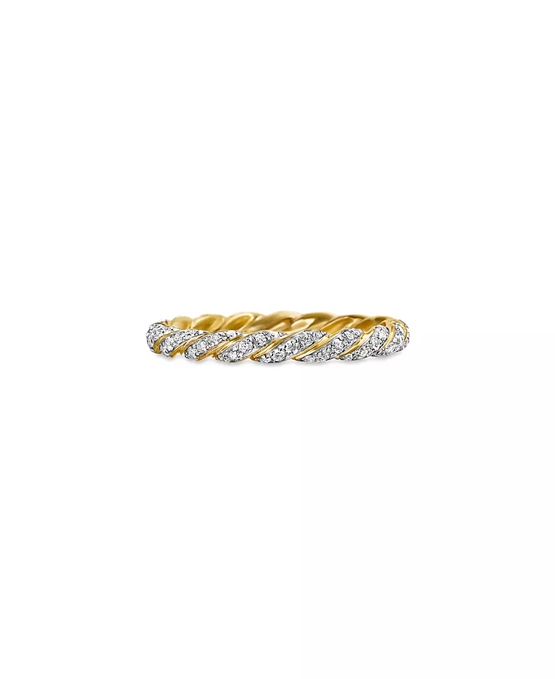 David Yurman Paveflex Ring with Diamonds in 18K Gold