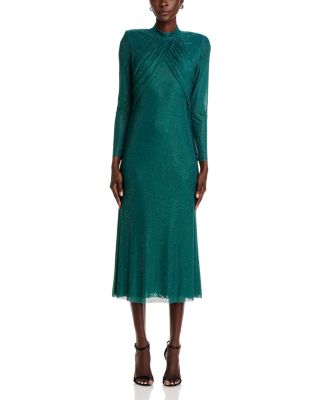 Self-Portrait Rhinestone Mesh Midi Dress | Bloomingdale's