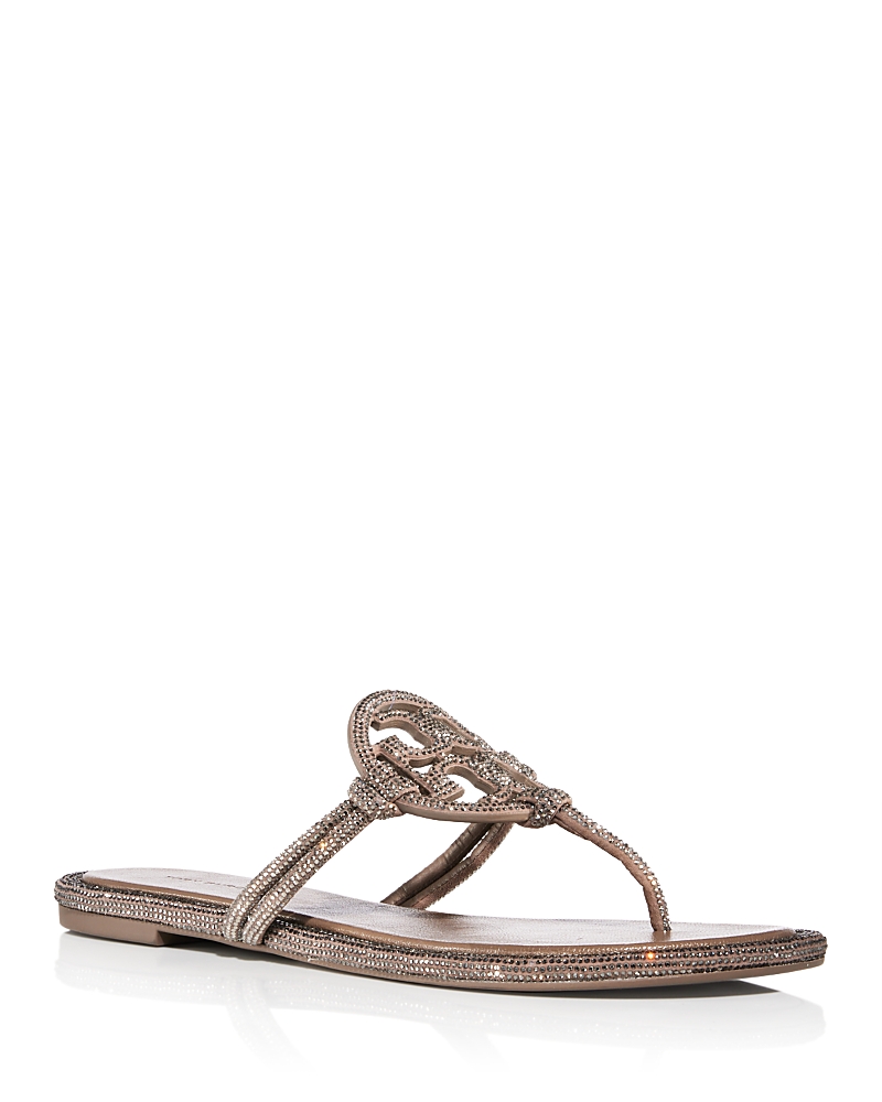 Tory Burch Miller Pavé Knotted Sandal In Dark Clay