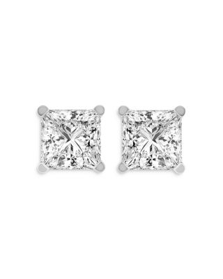 Bloomingdale's Fine Collection - Diamond Princess Cut Stud Earrings in 14K White Gold, 1.0 ct. t.w.