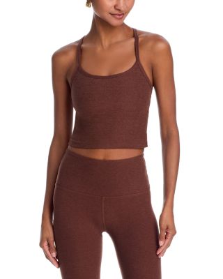 Spacedye Slim Racerback Cropped Tank in Bold Mocha Heather