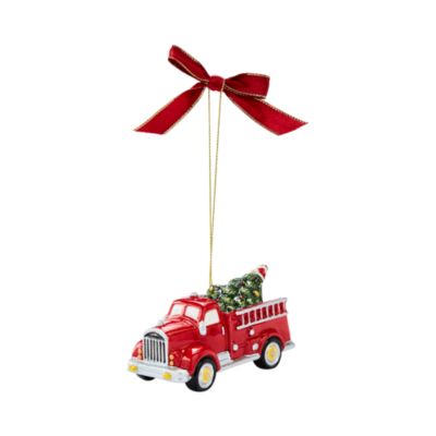 Christmas Tree Fire Truck with Tree Ornament