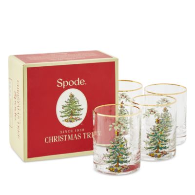 Christmas Tree Double Old-Fashioned Glass, Set of 4