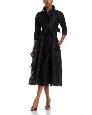 Mixed Media Shirt Dress