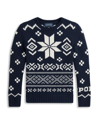 Ralph Lauren - Boys' Snowflake Cotton-Blend Sweater - Little Kid, Big Kid