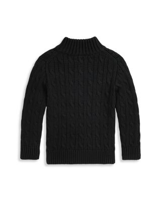 Boys' Cable Knit Cotton Quarter Zip Sweater - Little Kid