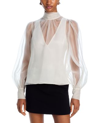 Cinq à Sept - Reo Sheer Mock Neck Top