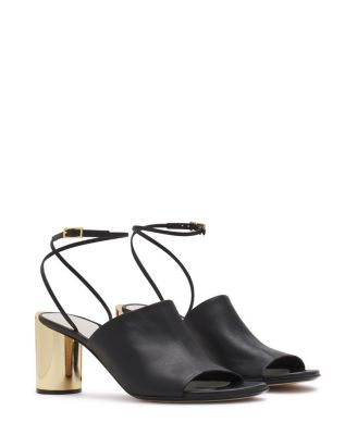 Lanvin - Women's Leather Sequence By Chunky Heeled Sandals