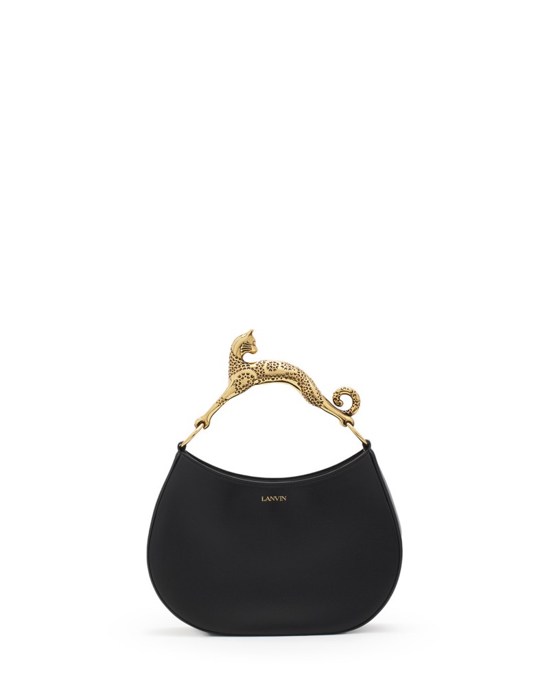 Lanvin Hobo Cat Bag in Lamb Leather in Black