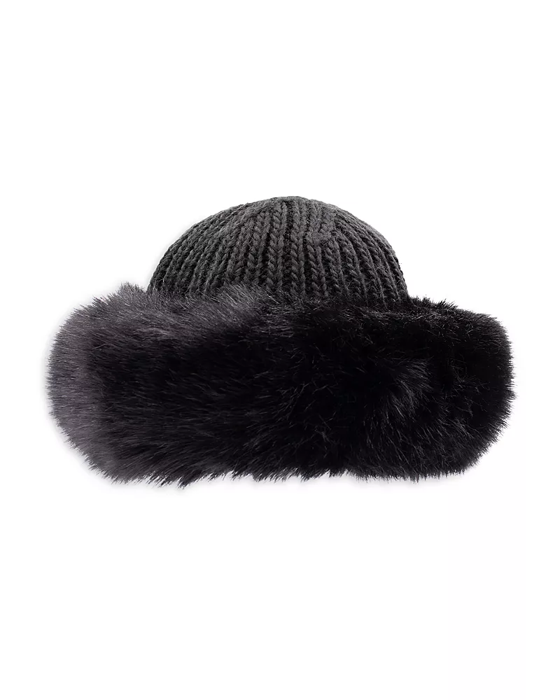 Surell Faux Fur Cuffed Knit Hat
