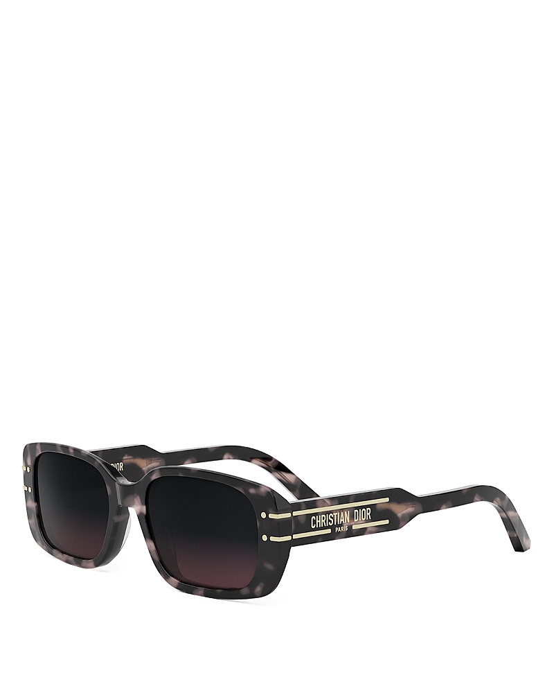 Dior Signature S12i 53mm Rectangular Sunglasses In Havana/brown Gradient