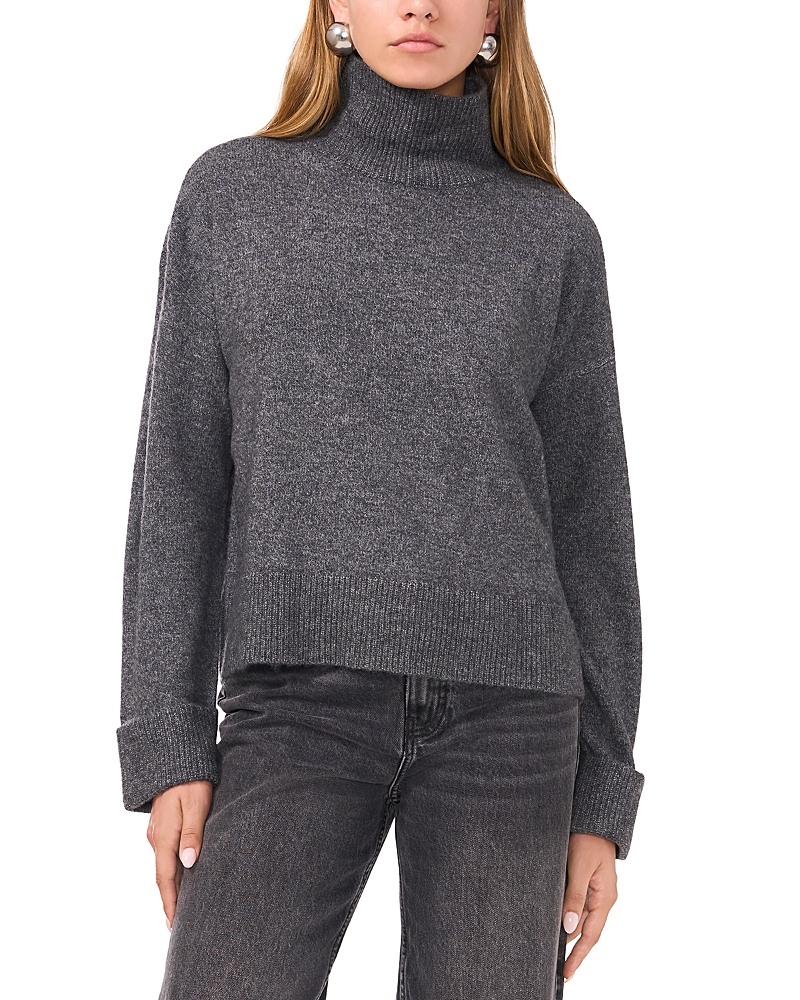 1.state Turtleneck Sweater In Medium Heather Grey