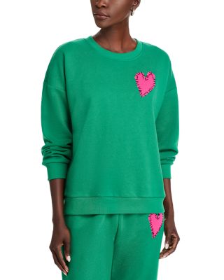 Aqua Crewneck Heart Patch Sweatshirt - Exclusive