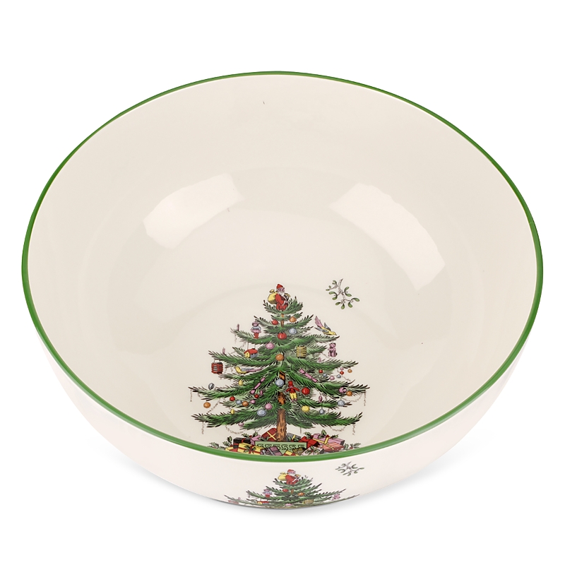 Spode Christmas Tree Large Round Bowl In Green