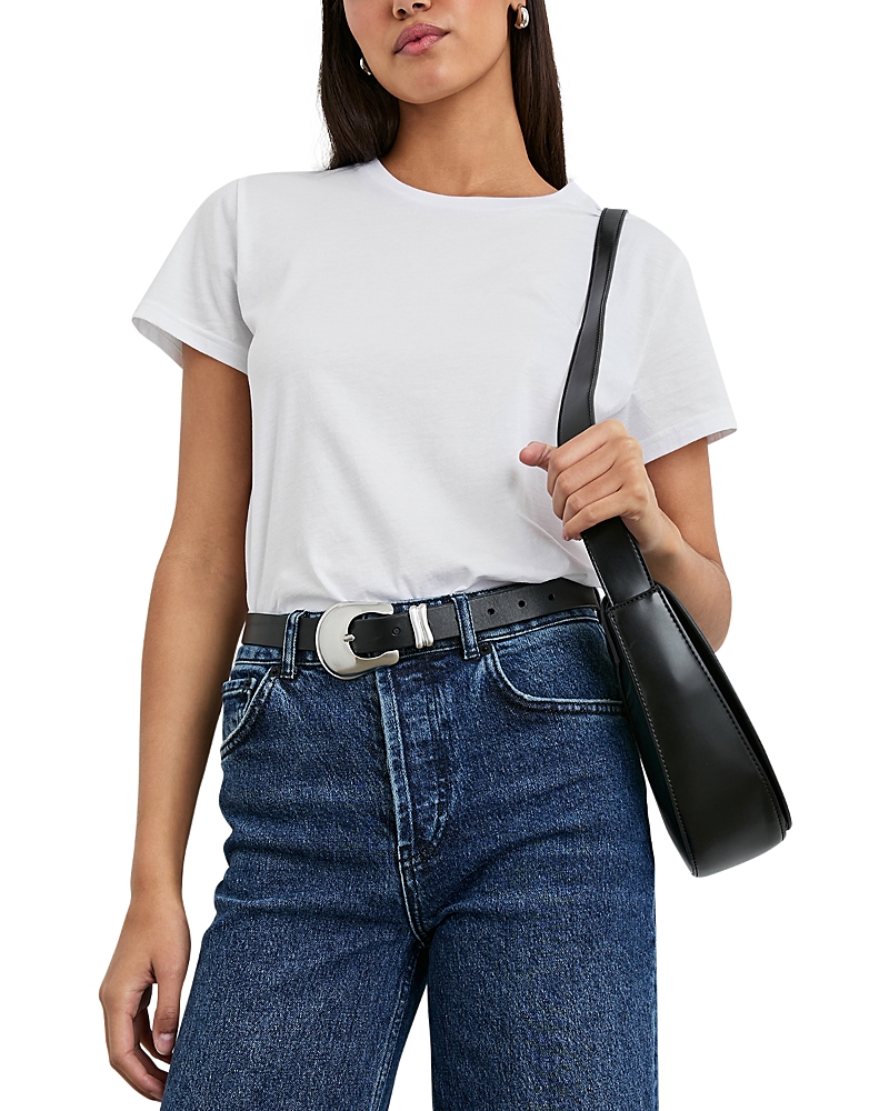 Rails Classic Luxe Cotton Jersey Crewneck T-shirt In White