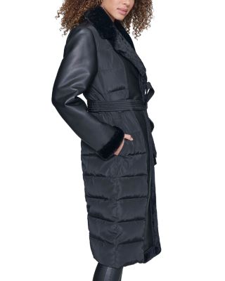 Mixed Media Puffer Coat