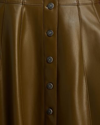 Veena Faux Leather Midi Skirt