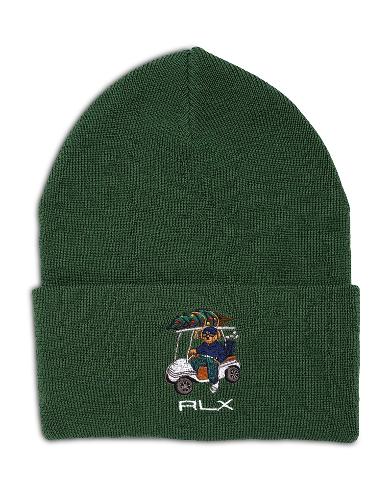 Polo Ralph Lauren Rlx Golf Bear Beanie In New Forest