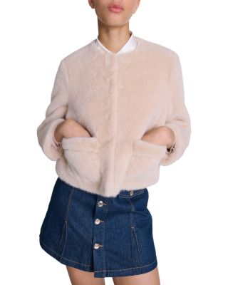 Maje - Vifanito Faux Fur Cropped Jacket