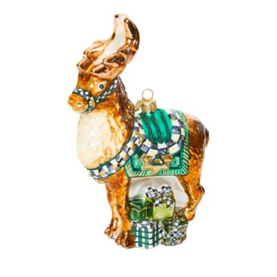 Mackenzie-Childs - Emerald Luxe Reindeer Glass Ornament