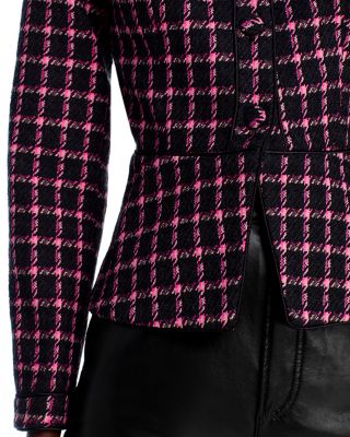 AQUA Tweed Peplum Jacket - Exclusive | Bloomingdale's