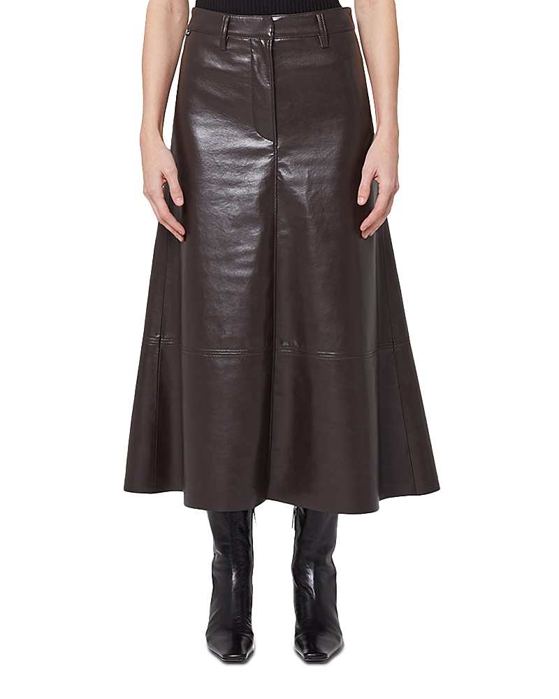 Citizen Of Humanity Cassia Leather Skirt In Chocolate Dark Brown