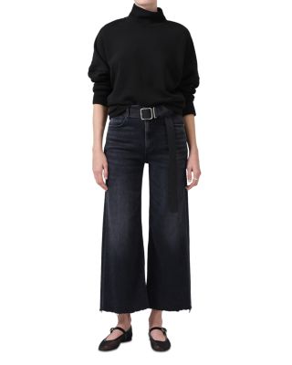 Lyra High Rise Cropped Wide Leg Jeans in Medallion
