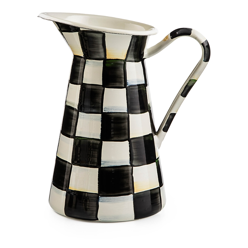 Mackenzie-childs Courtly Check Practical Pitcher In Black