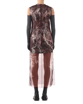 Silk Printed Organza Sheath Dress