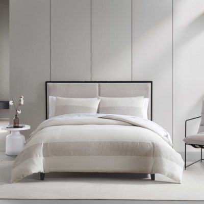 Chenille Waffle Stripe 3 Piece Duvet Cover Set, Queen