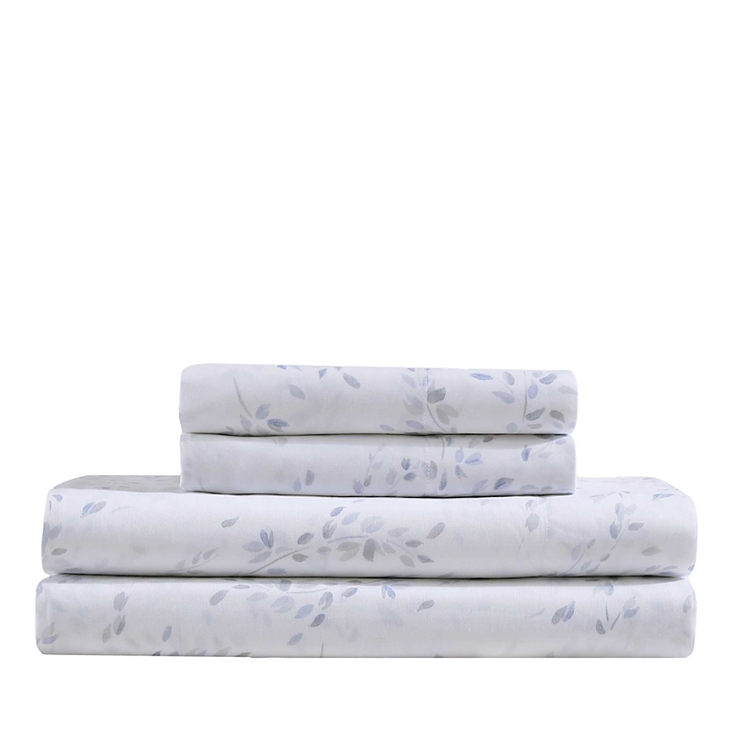 Calvin Klein Airy Botanical Cotton Sateen 4 Piece Sheet Set, Queen