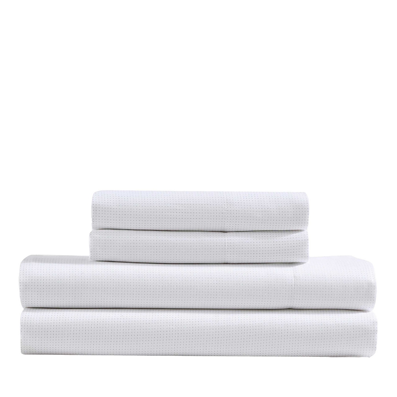Calvin Klein Tossed Micro Floral 300 Thread Count Sateen Sheet Set In Pale Blue