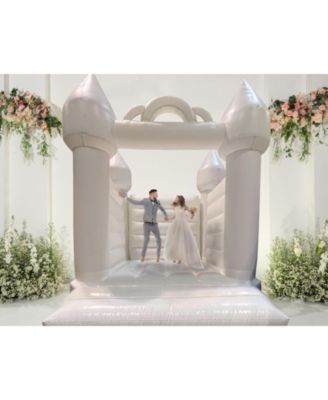  White Inflatable Without Blower Foot - Big Inflatable Bouncer House Castle Unit for Weddings - Jumphouse for Photo Shoots for Kids