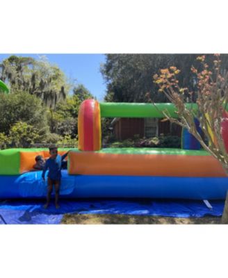  Inflatable Splash and Ride Waterslide (Without Blower) - 25' Foot Long x 9' Foot Tall x 6' Foot Wide - Crossover Splash and Ride Waterslide