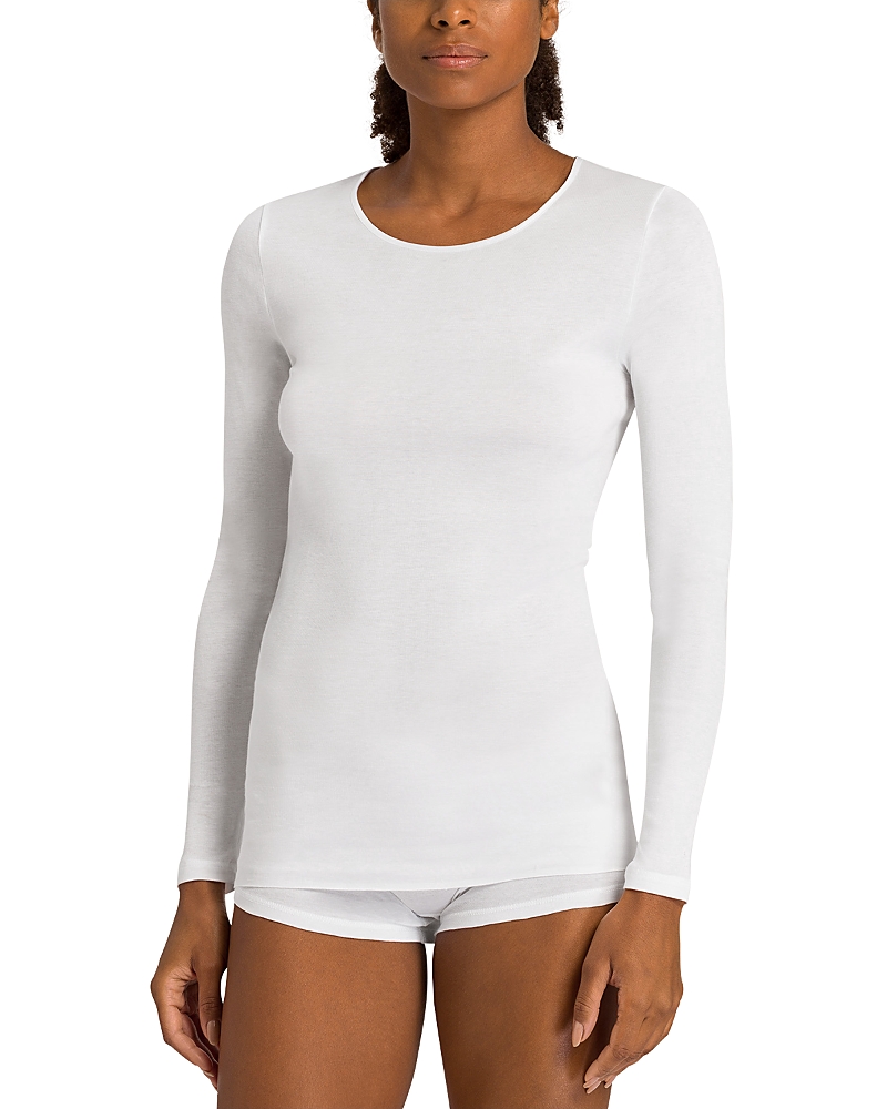 HANRO COTTON SEAMLESS LONG SLEEVE TOP 71620