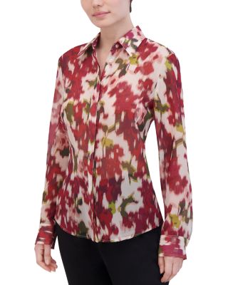 Bcbgmaxazria Printed Button Front Shirt