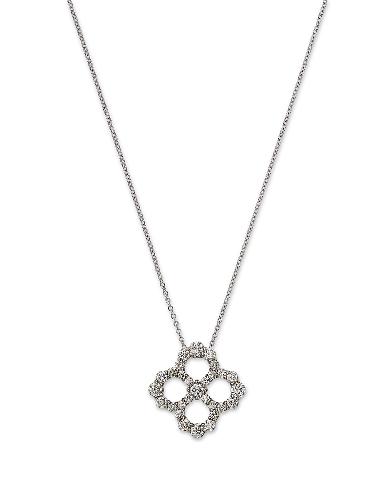 Bloomingdale's Fine Collection Bloomingdale's Diamond Clover Necklace In 14k White Gold, 1.50 Ct. T. W. In White