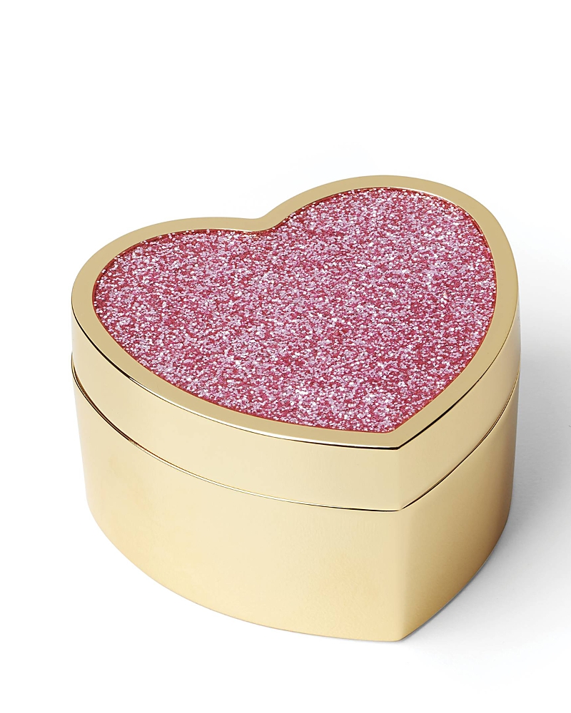 Kate Spade Sitting Pretty Pink Glitter Heart Box In Pink