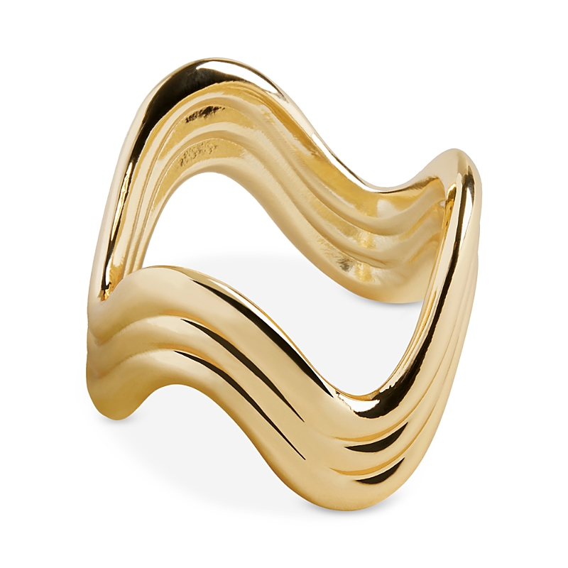 L'objet Gold-tone Ripple Napkin Rings Jewels, Set Of 4 In Gold