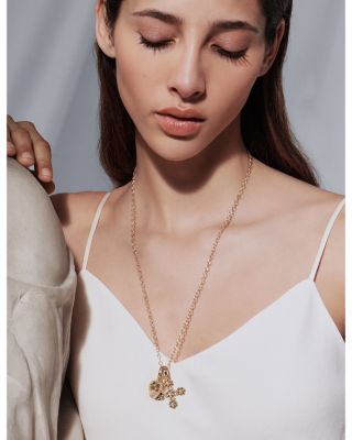 18K Yellow Gold Crystal &amp; Diamond Arcadia Amulet Pendant